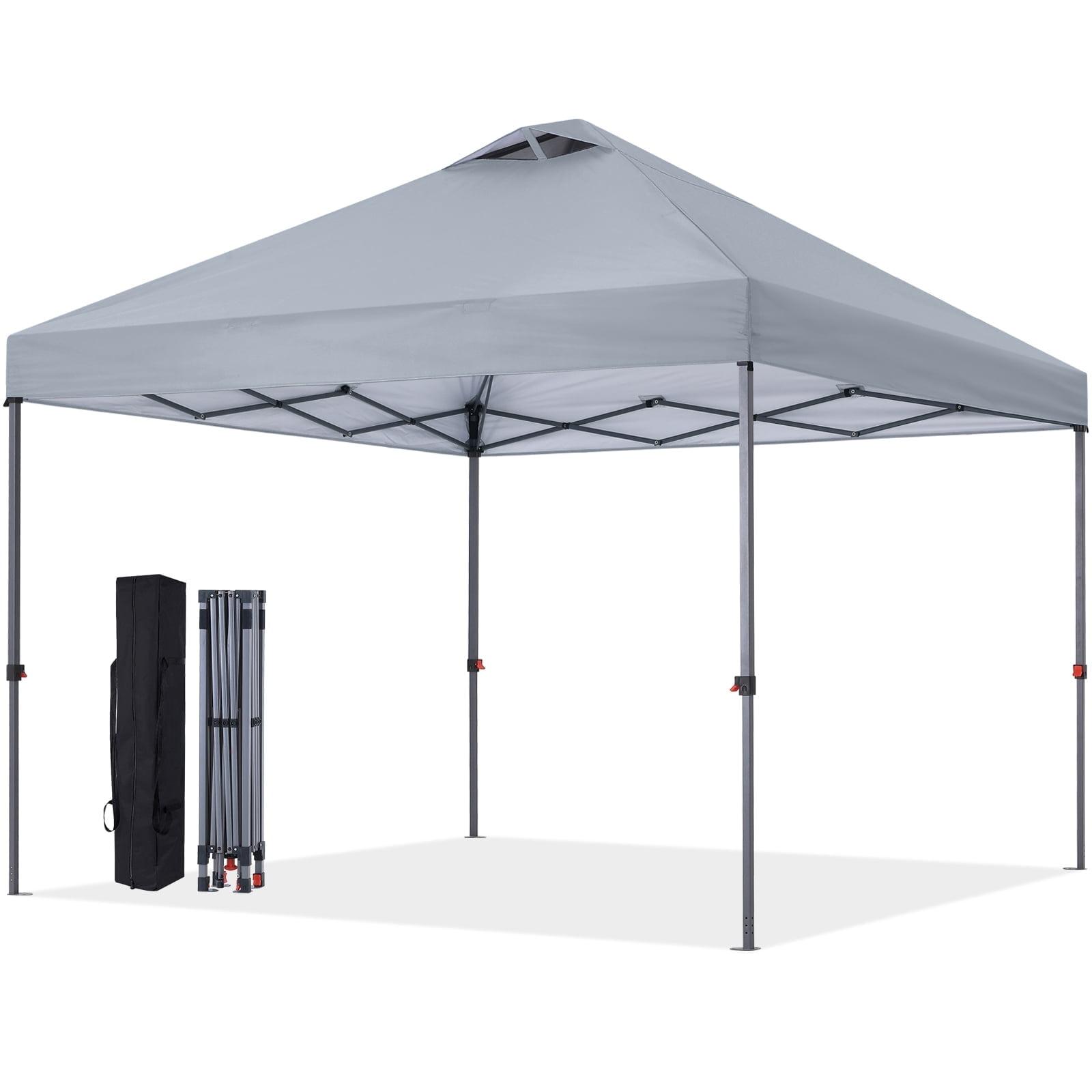 ABCCANOPY 10 ft x 10 ft Easy Pop up Outdoor Portable Instant One Push Function Canopy Tent with Air Vent, Gray