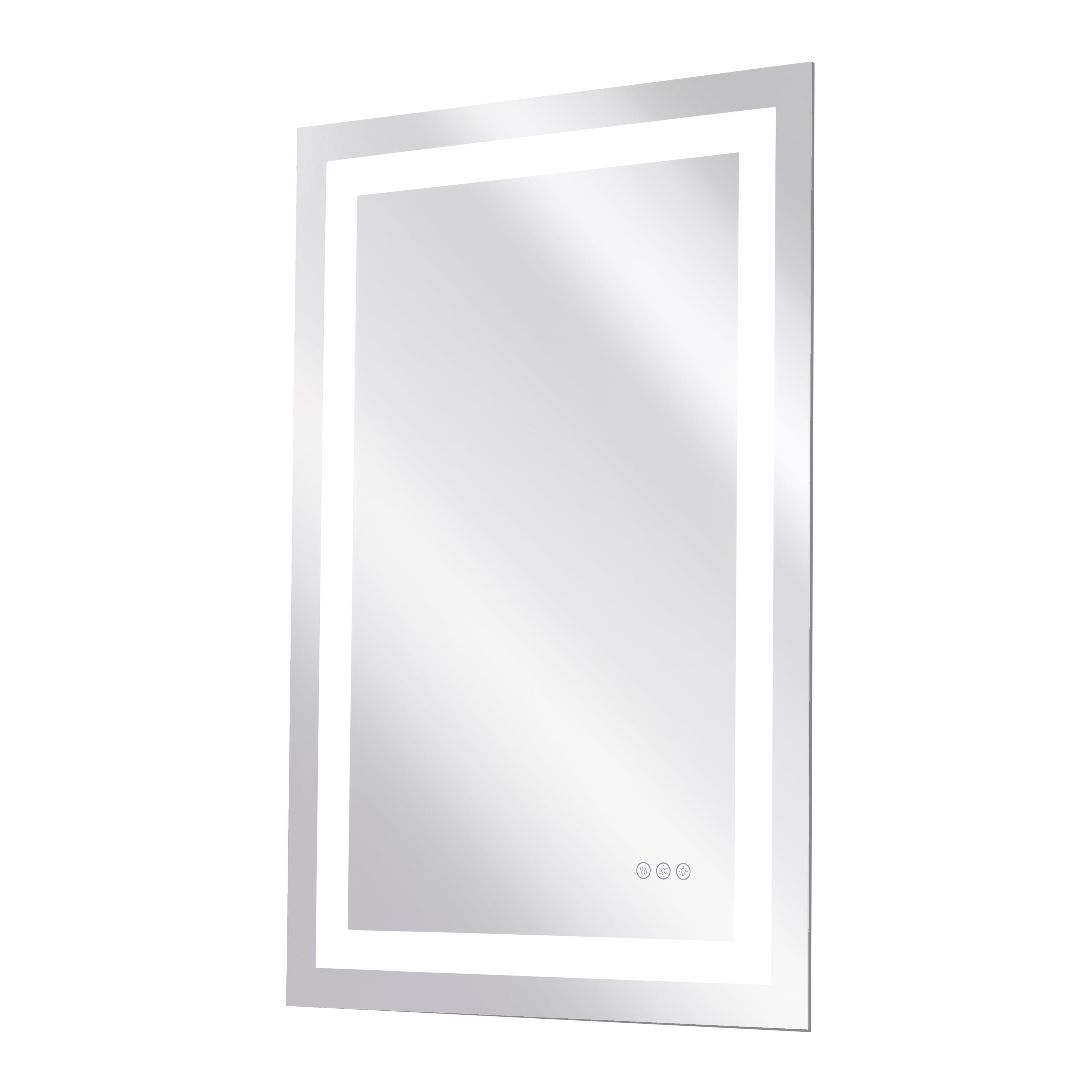 ABM01R-1 30" W x 22" H Rectangle Frameless LED Anti-fog Bathroom Vanities Wall Mirrors