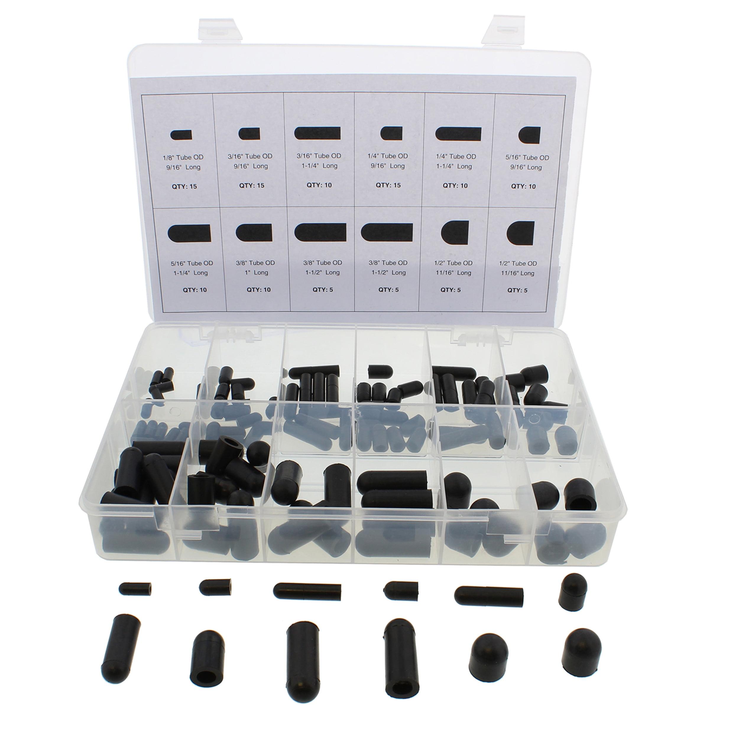 ABN Rubber Vacuum Cap 115-Piece Assortment Set – Automotive Hose Line Caps Kit