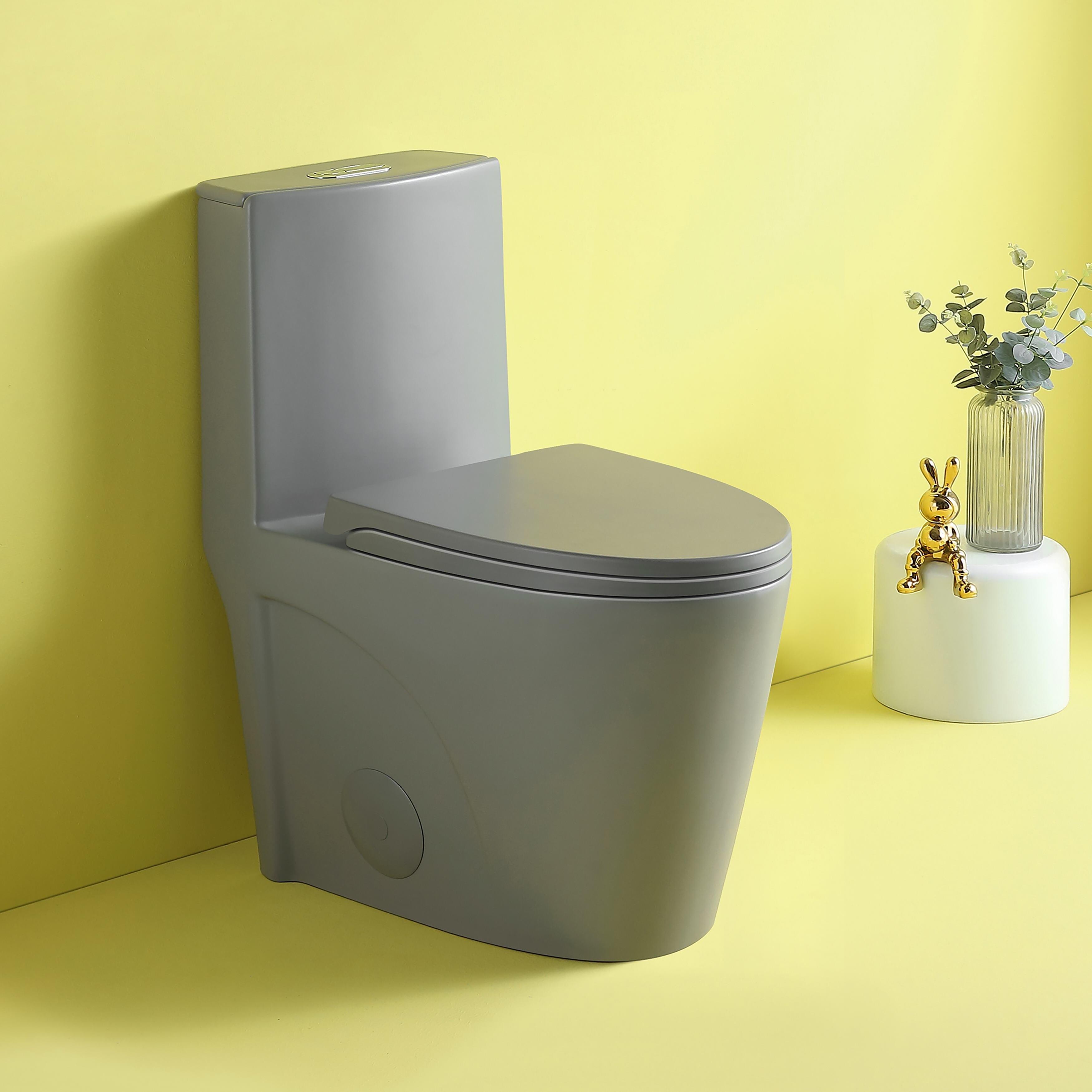 1.1/1.6 GPF Dual-Flush Elongated One-Piece Toilet with 17.13 in. Comfort Seat Height, Ceramic Glazed Surface(Soft Close Seat Included), 4 Colors Option