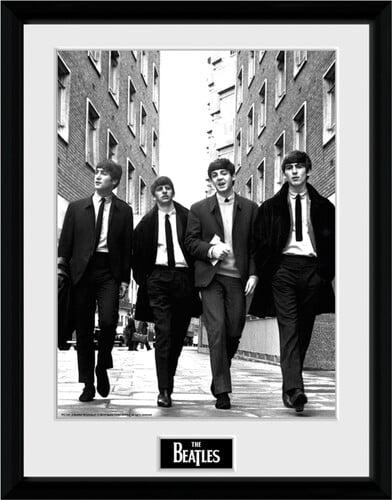 Black and White Framed Beatles London Portrait Poster