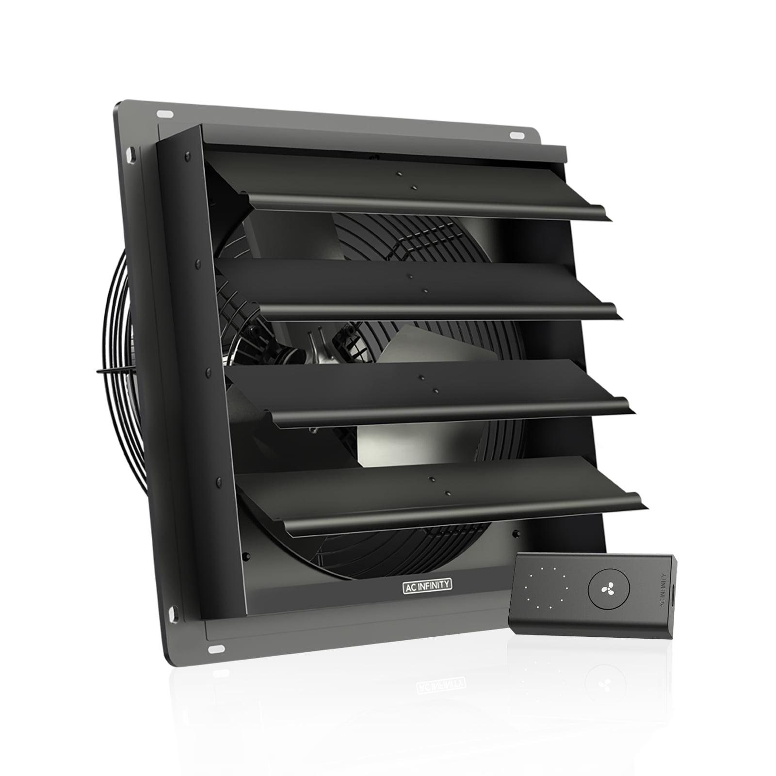 AC Infinity AIRLIFT S14, Shutter Exhaust Fan 14” with 10-Speed Controller, EC Motor - Wall Mount Ventilation and Cooling for Sheds, Attics, Workshops, and Greenhouses