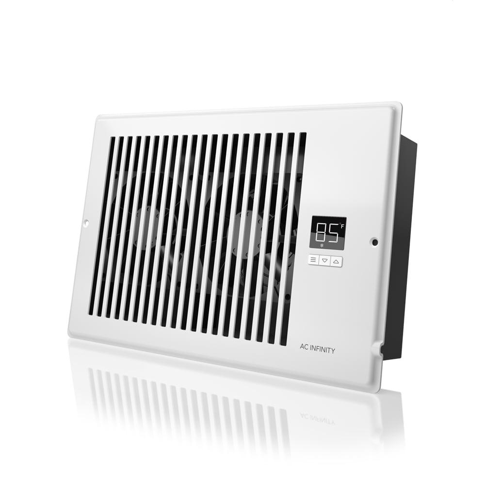 Whisper-Quiet 6x10 White Aluminum Programmable Register Booster Fan