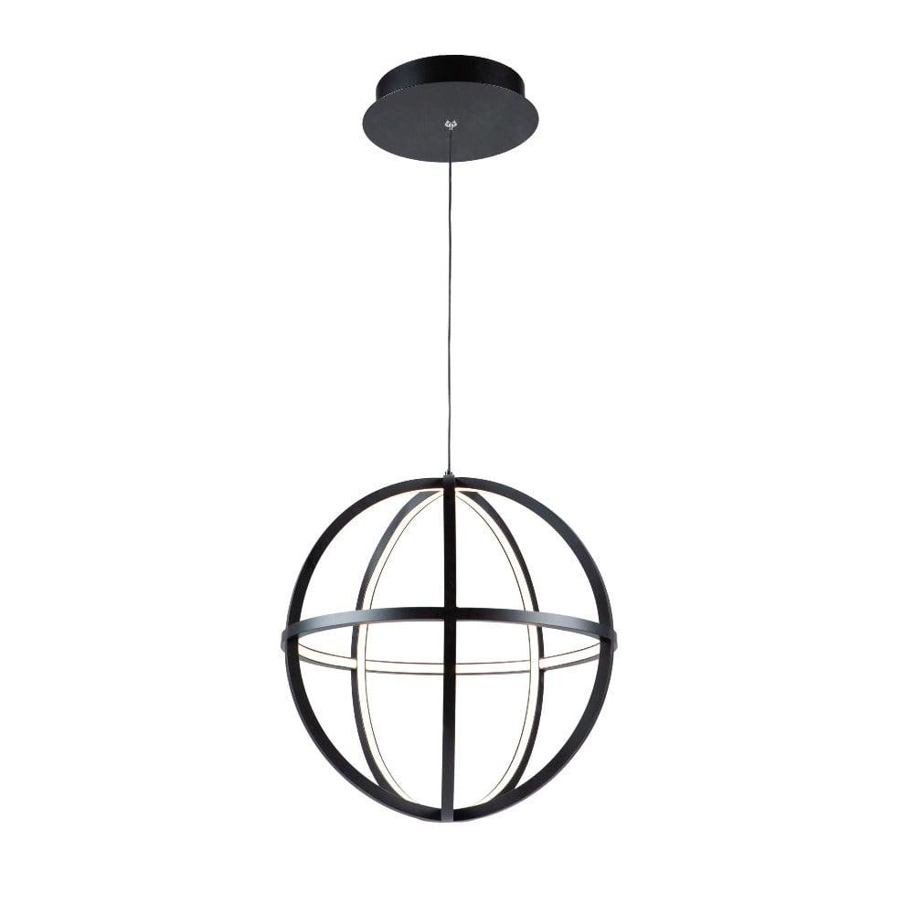 Celestial Matte Black 13.75" LED Geometric Orb Chandelier