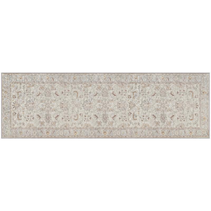 GelPro NeverMove Machine Washable Traditional Jordan Oatmeal Area Rug