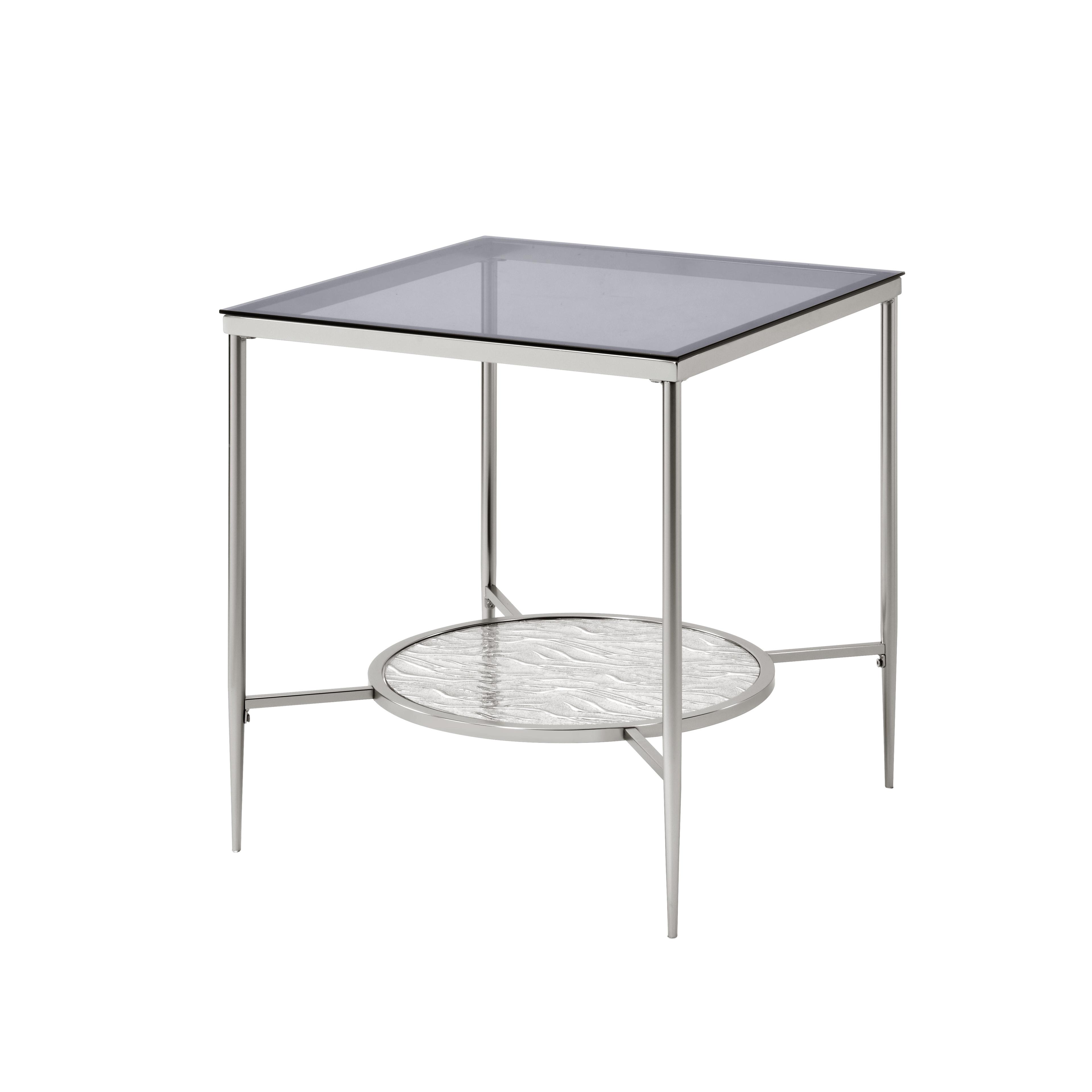 Adelrik 21'' Chrome Finish Square Mirrored End Table