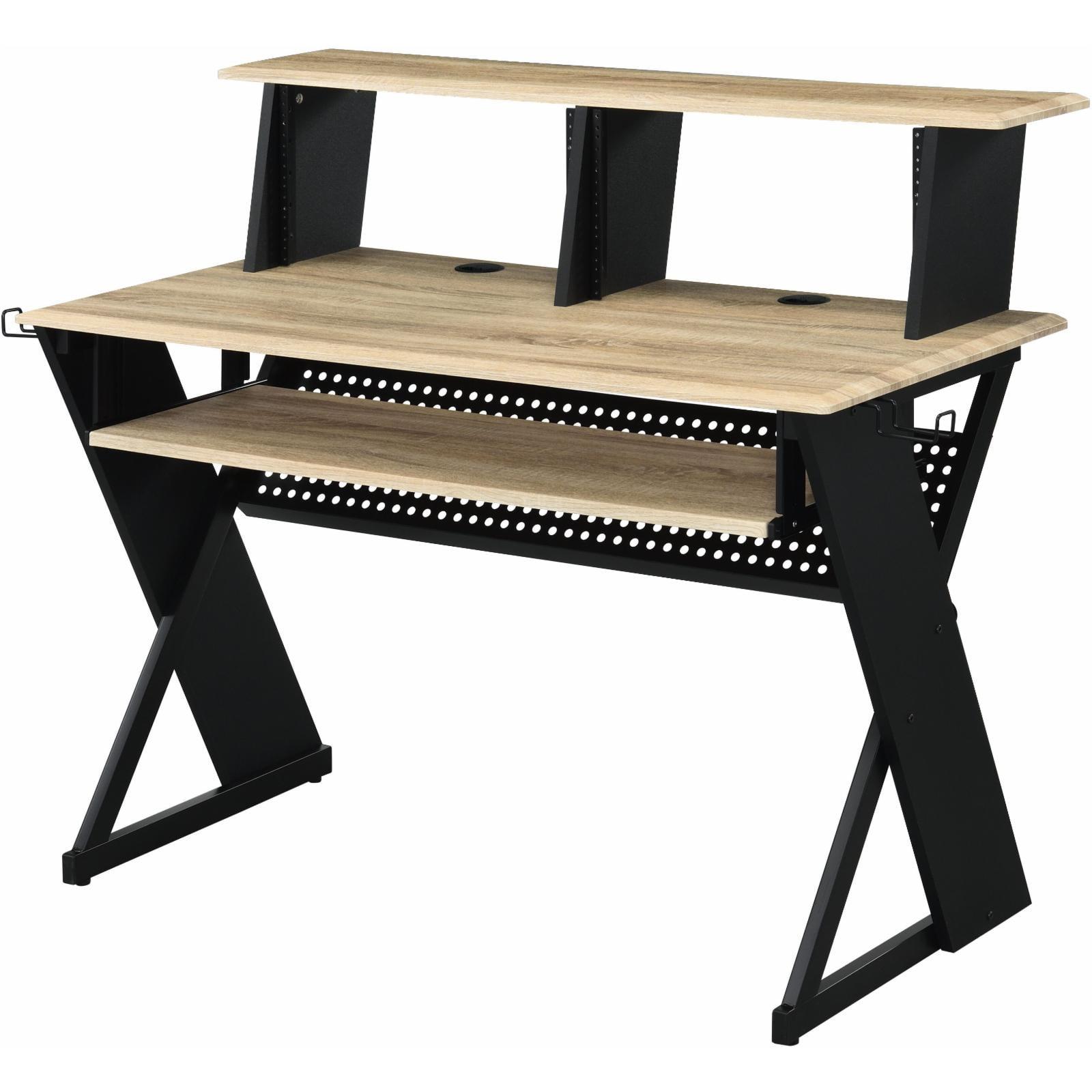Humanity 47" Decorative Bookshelf Natural and Black - Acme Furniture