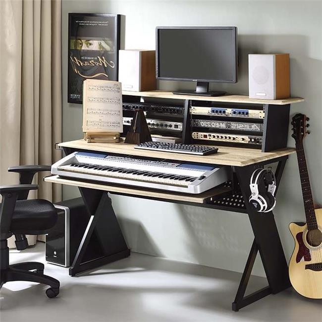 Humanity 47" Decorative Bookshelf Natural and Black - Acme Furniture