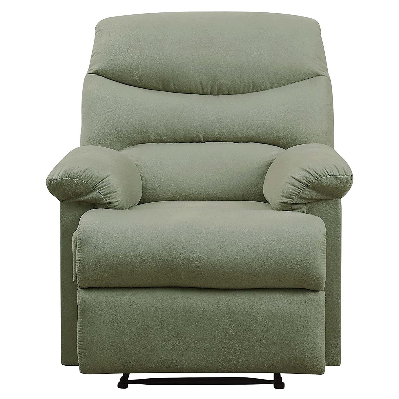 Sage Microfiber Recliner with Massage and Wood Frame