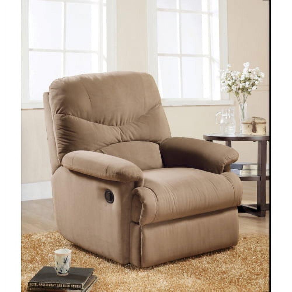 Light Brown Microfiber Lift Recliner with Wood Frame