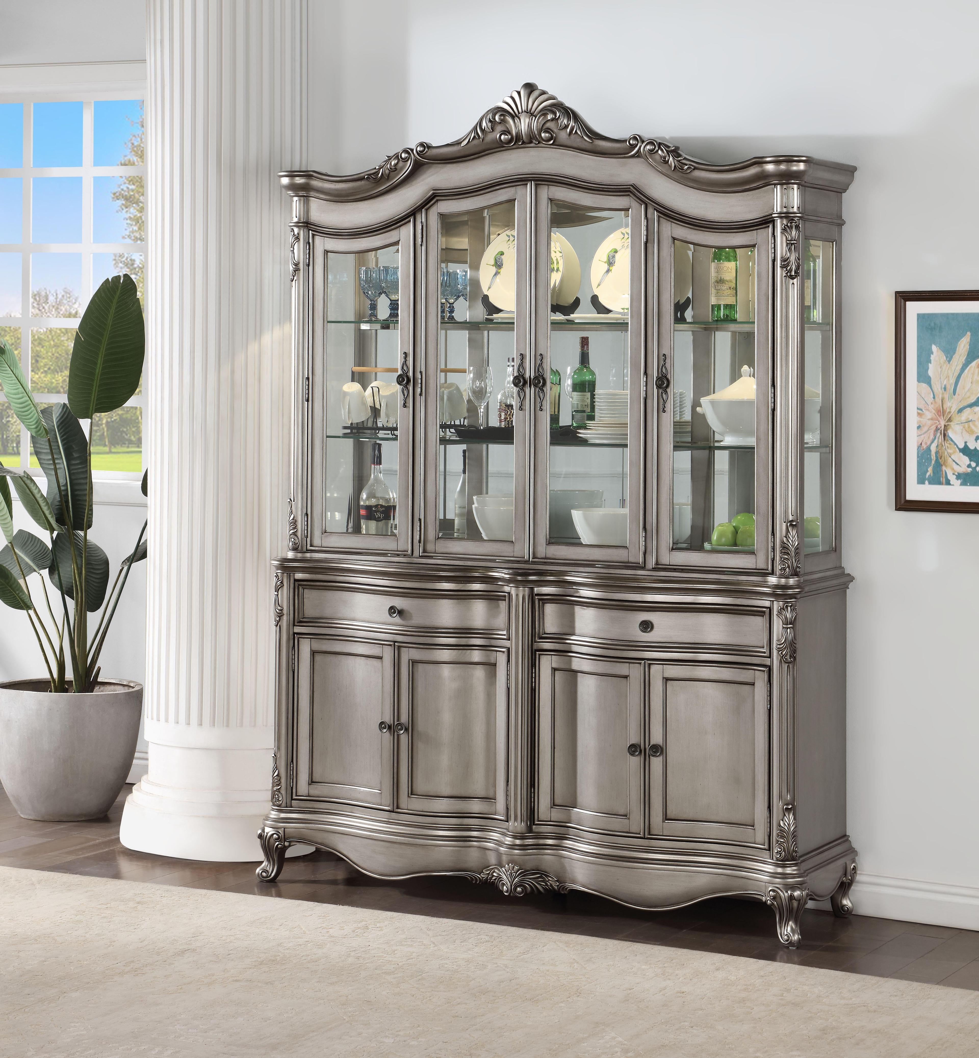 68" Ariadne Hutch Tops Antique Platinum Finish - Acme Furniture