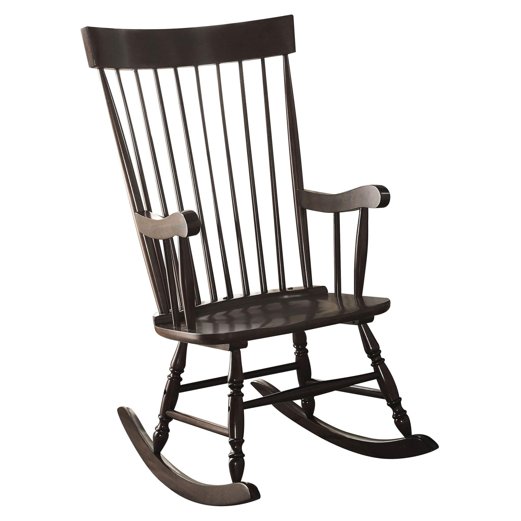 Arlo 45" Black Wooden Rocking Chair with Arms