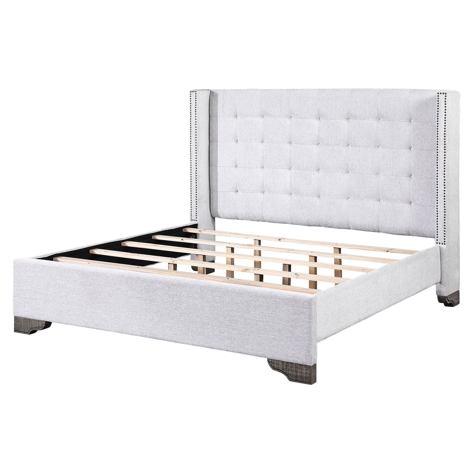 90" Eastern King Bed Artesia with Buttonless Tufting & Wood Frame - Acme Furniture