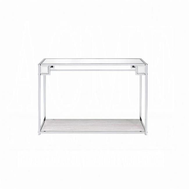 44" Asbury Accent Table Mirrored/Chrome - Acme Furniture