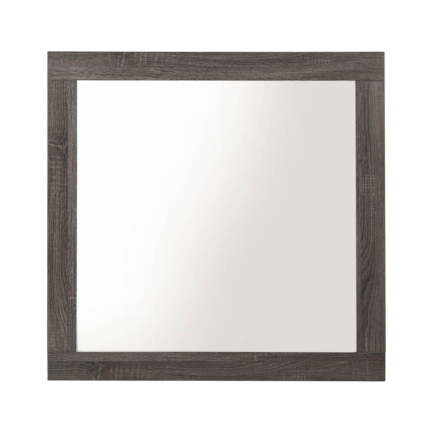 Avantika 35" Rustic Gray Oak Square Mirror