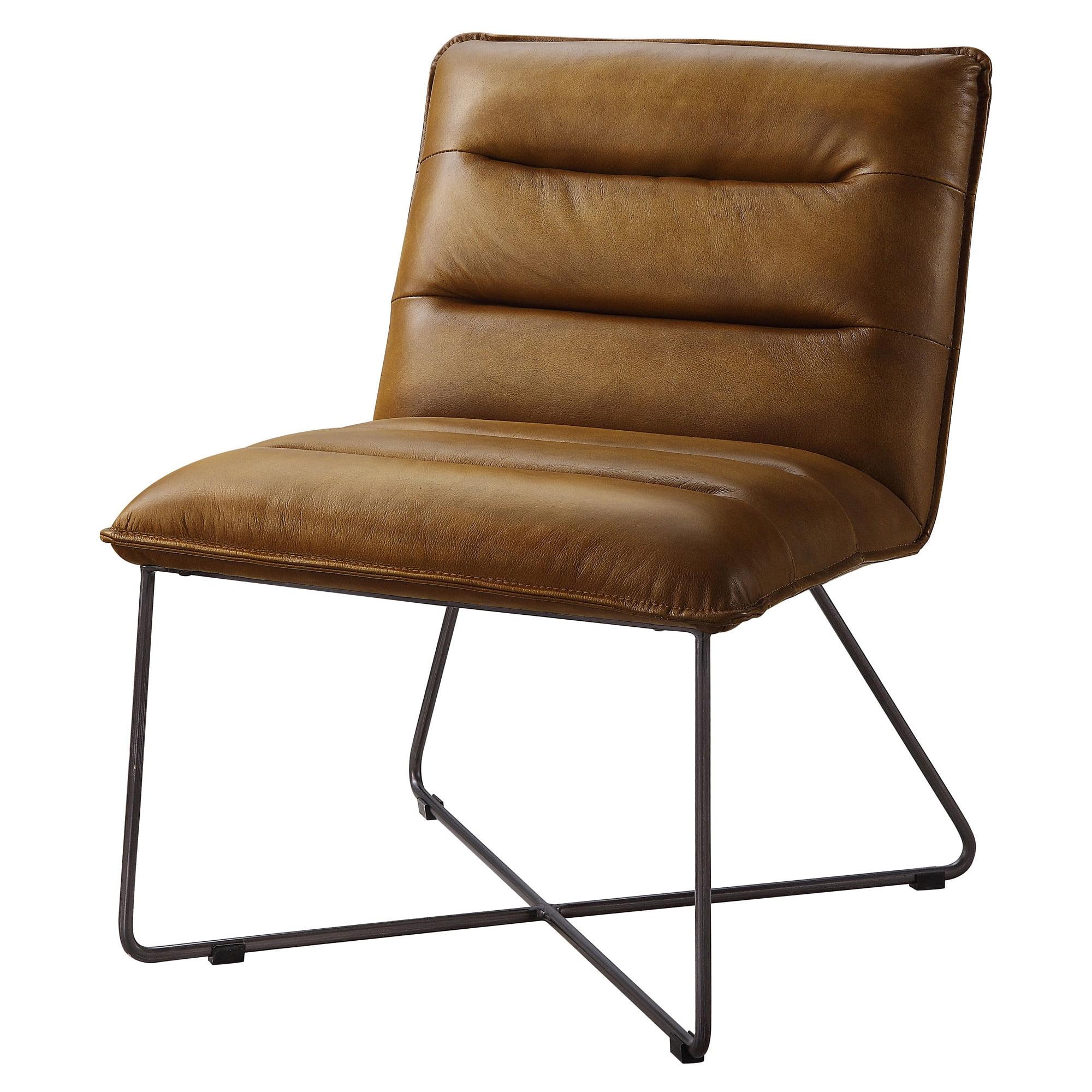 Balrog Timeless Saddle Brown Top Grain Leather Accent Chair