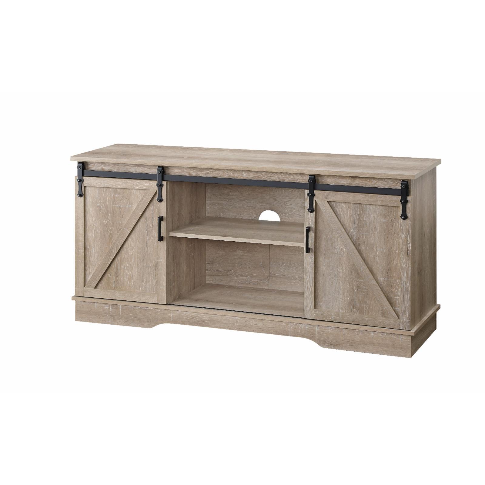 Bennet 58" Oak Corner TV Stand with Cabinet