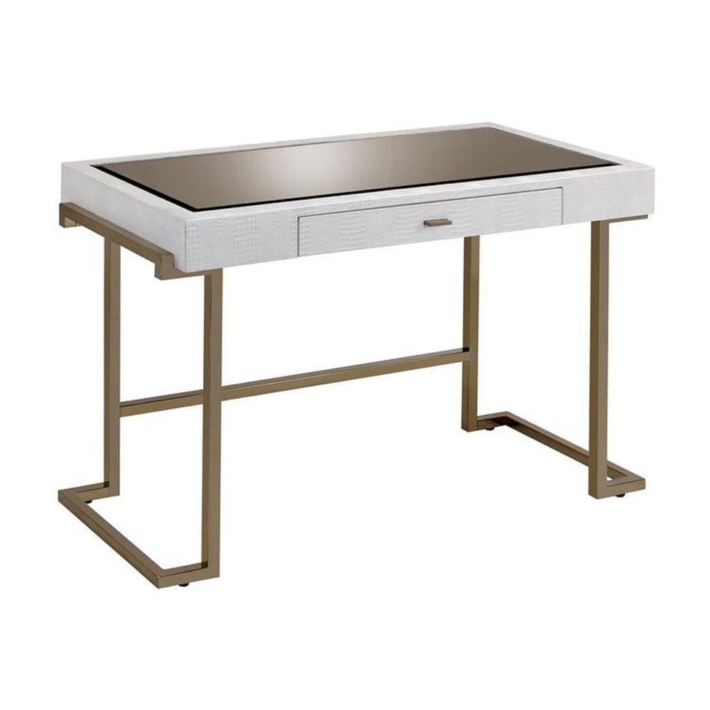 Acme Furniture Boice Desk, Espresso PU & Champagne