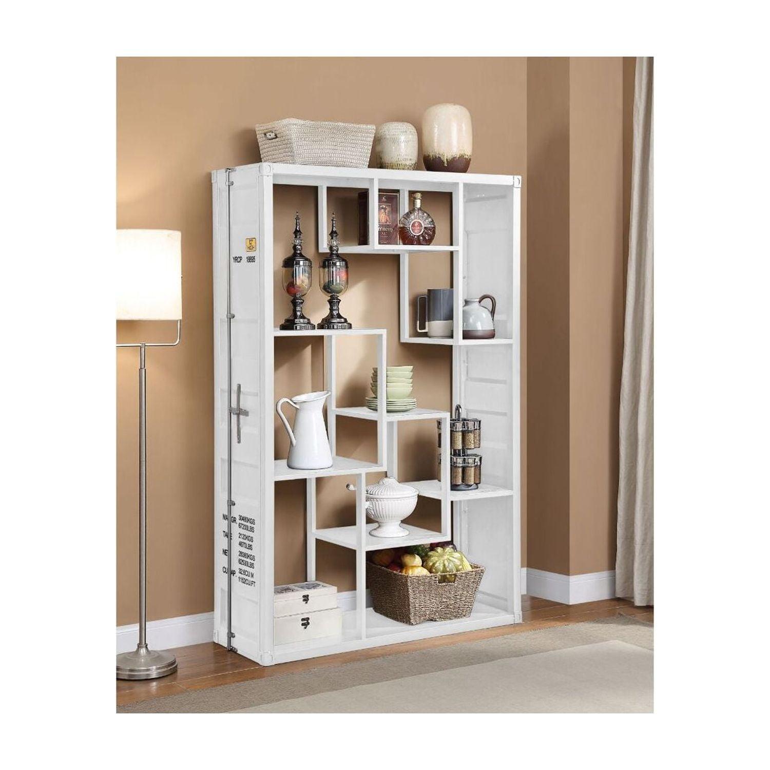 Cargo White Industrial Bookcase with 9 Compartments