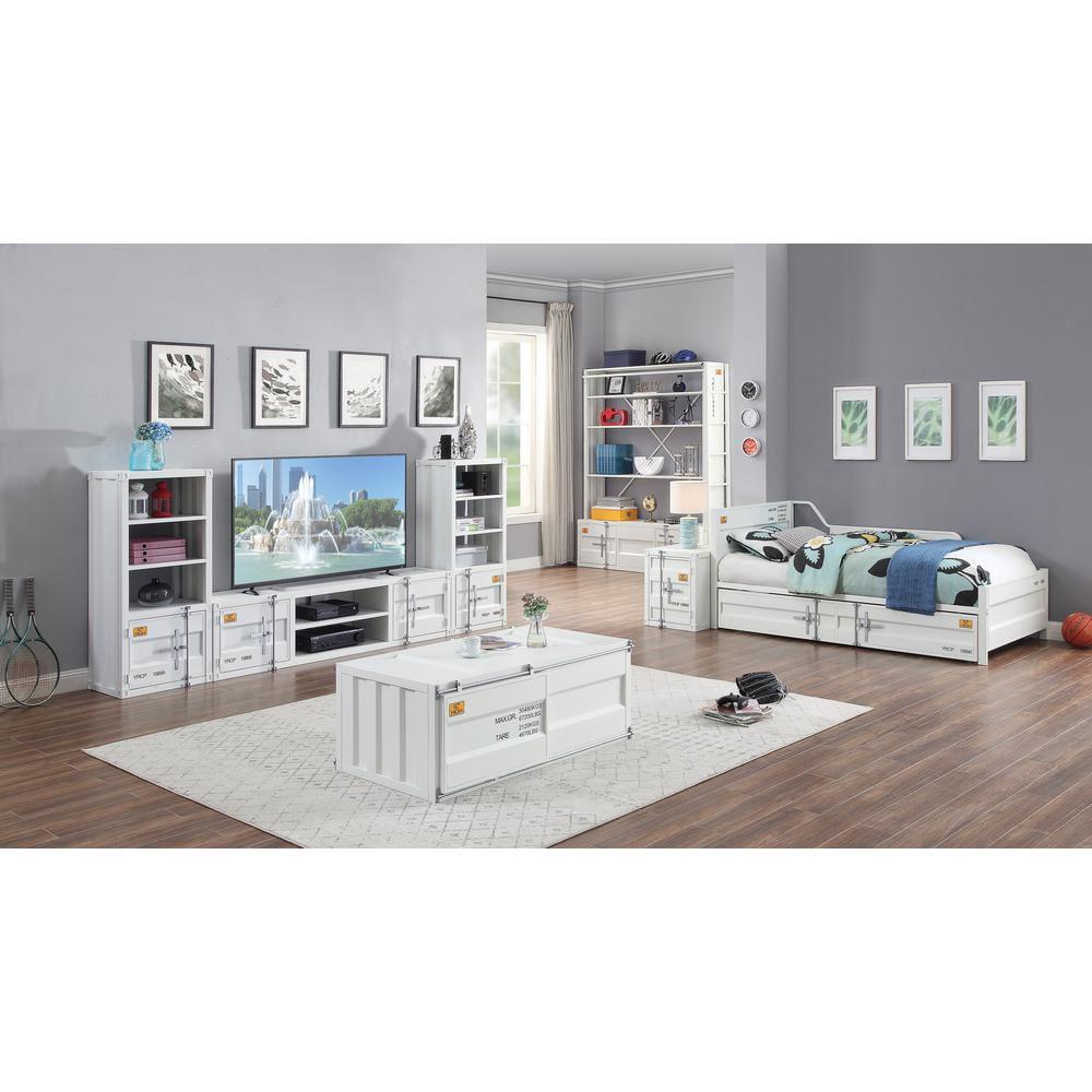 ACME Cargo Bookshelf & Ladder (TV Stand) in White