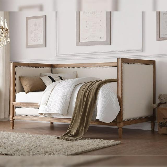 Acme Furniture Twin Charlton Bed Salvage Oak/Linen Cream