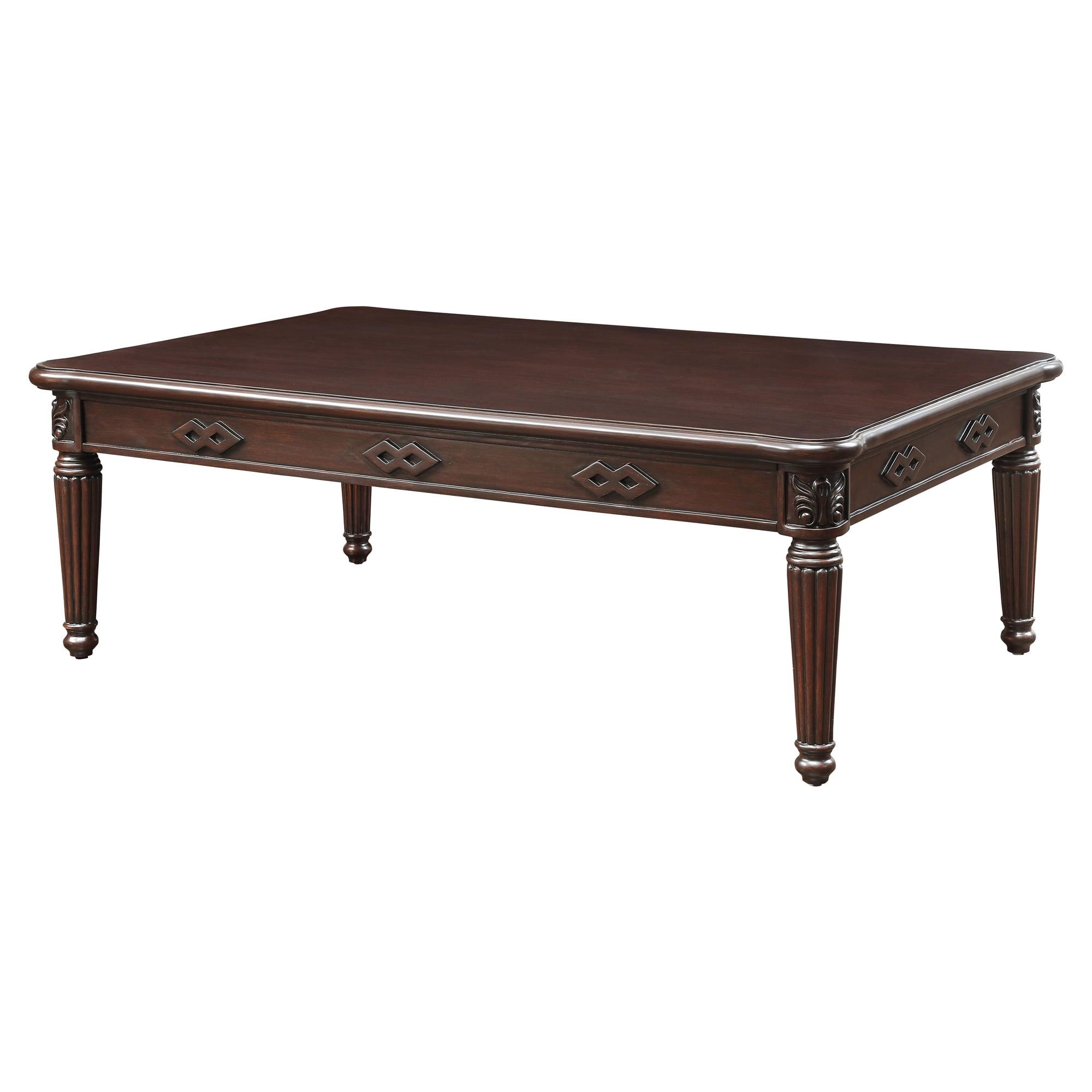 Walnut Rectangular Coffee Table with Carved Fluting Detail