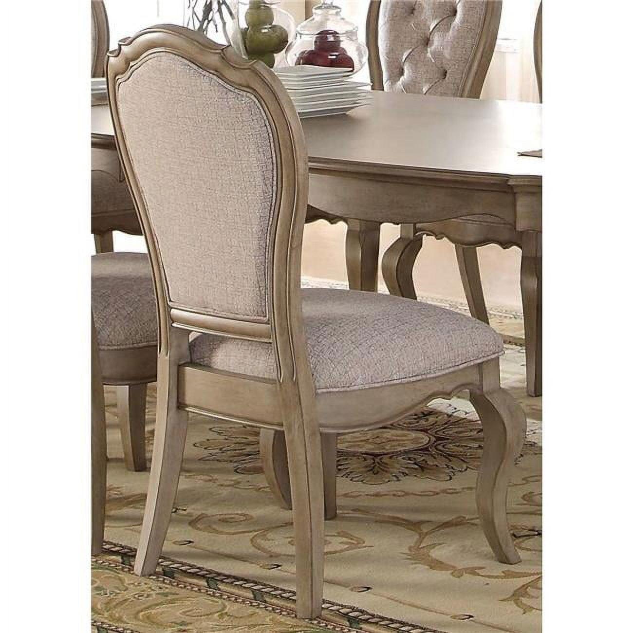 Chelmsford Gray and Brown Rubberwood Dining Chairs, Set of 2