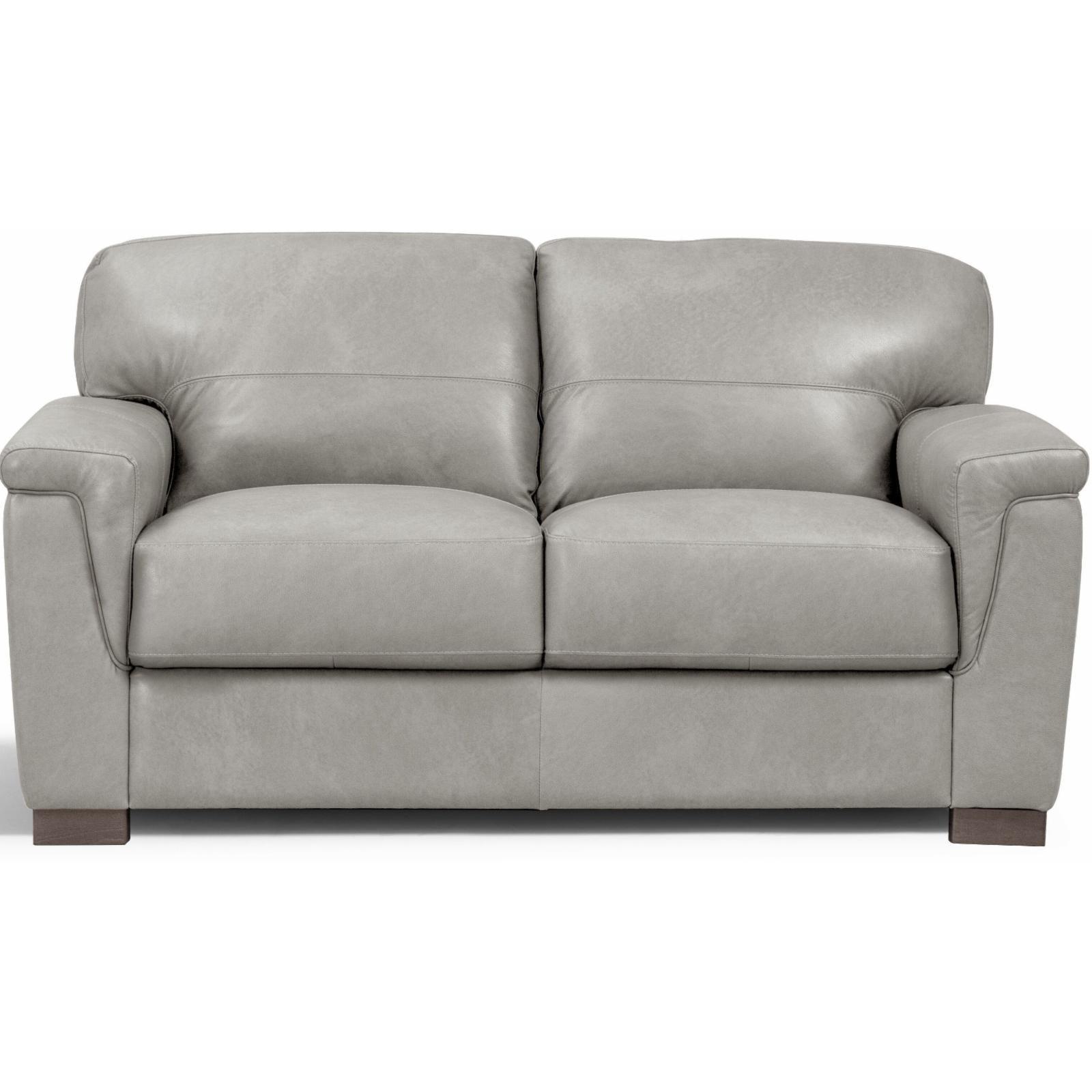 Cornelia 67" Beige Leather Loveseat with Wood Frame