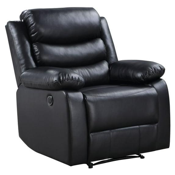 39" Eilbra PU Recliner Sofa Black- Acme Furniture
