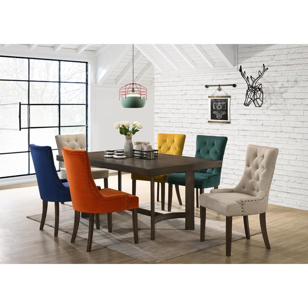 22" Farren Accent Chair Yellow Velvet/Espresso Finish - Acme Furniture