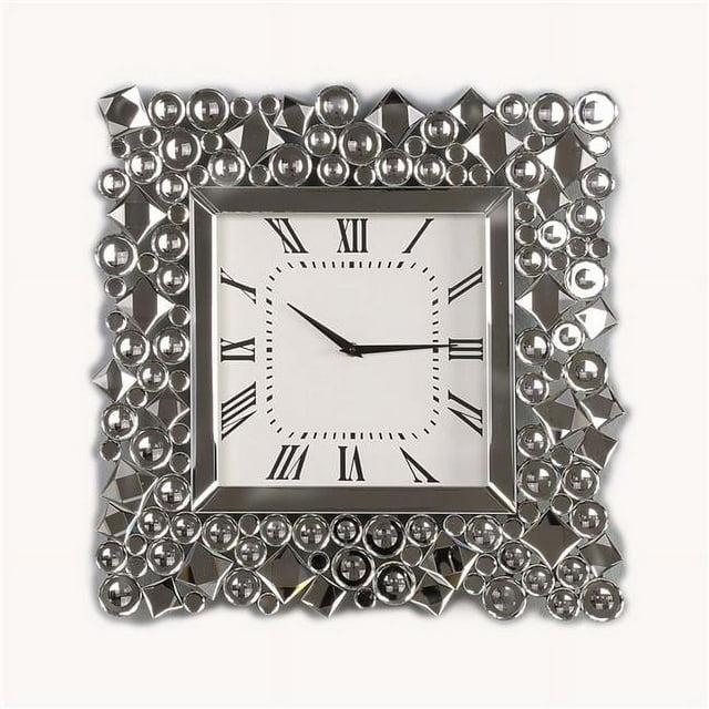 ACME Furniture  19 x 2 x 19 in. Kachina Wall Clock, Mirrored & Faux Gems
