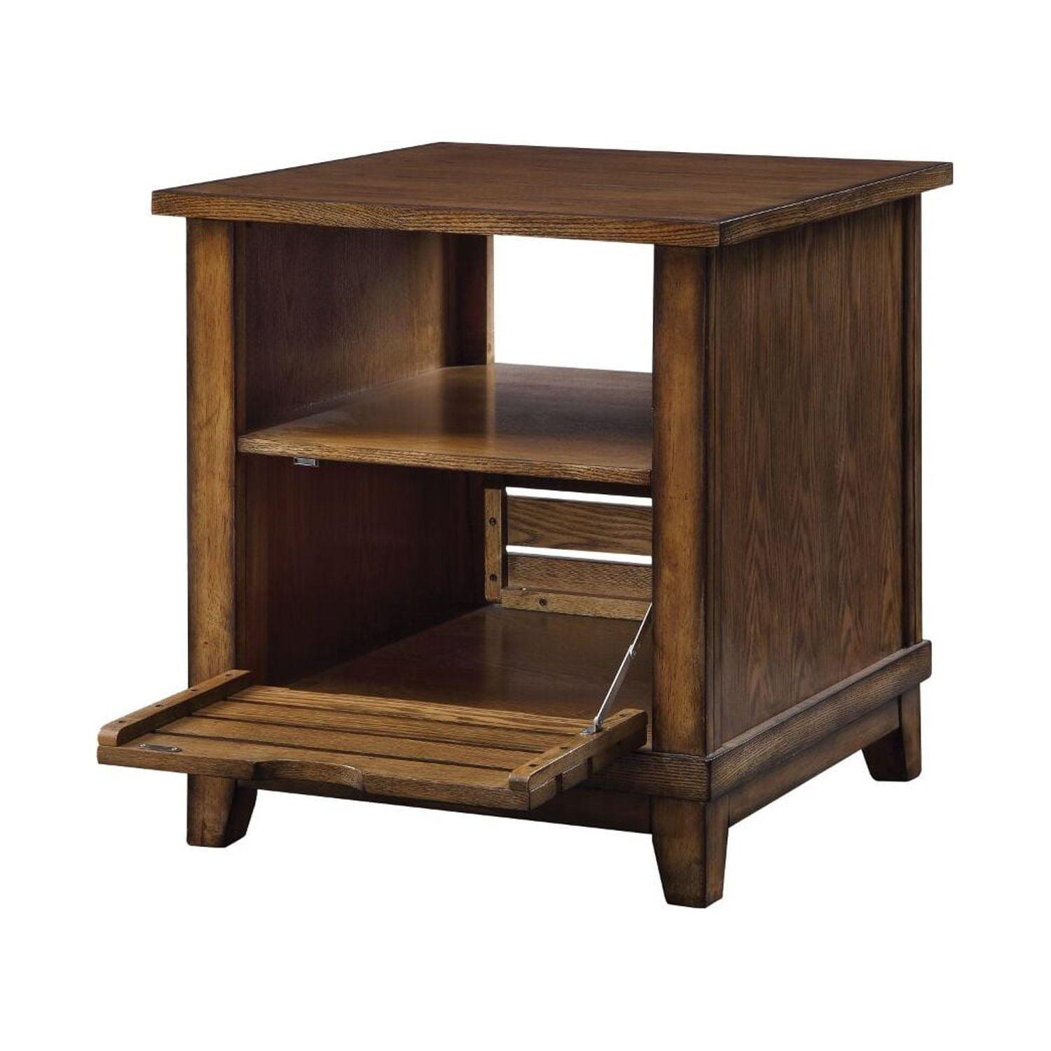 Gabriella Medium Oak Square End Table with Storage