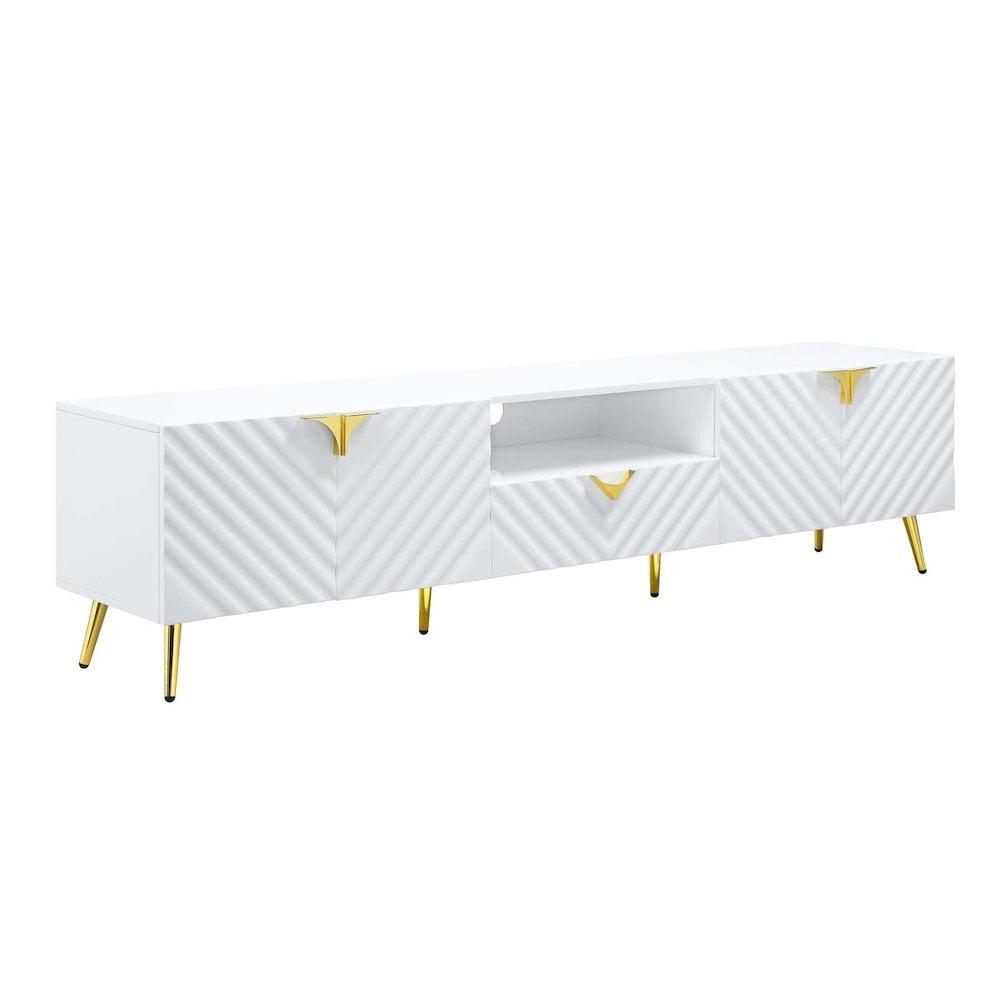 ACME Gaines TV Stand in White High Gloss Finish