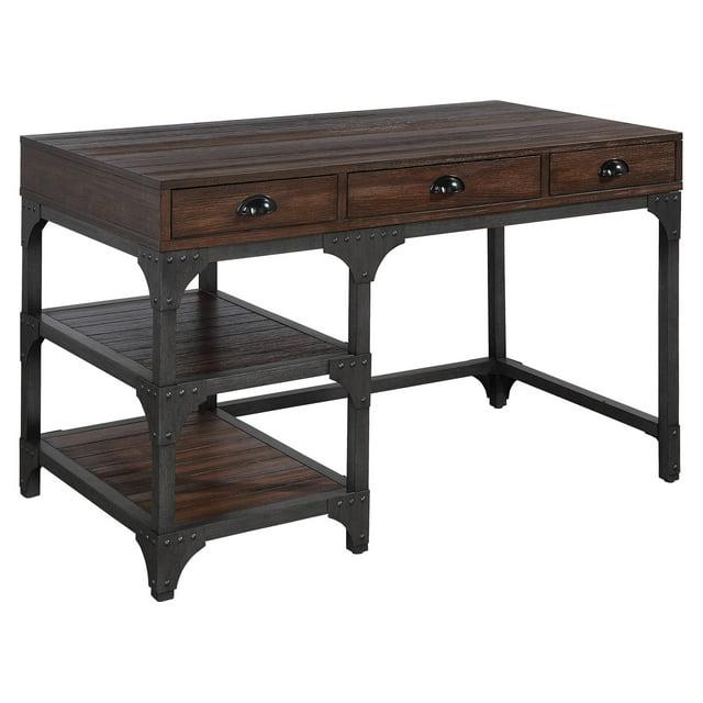 ACME Gorden Writing Desk in Espresso Oak and Antique Black
