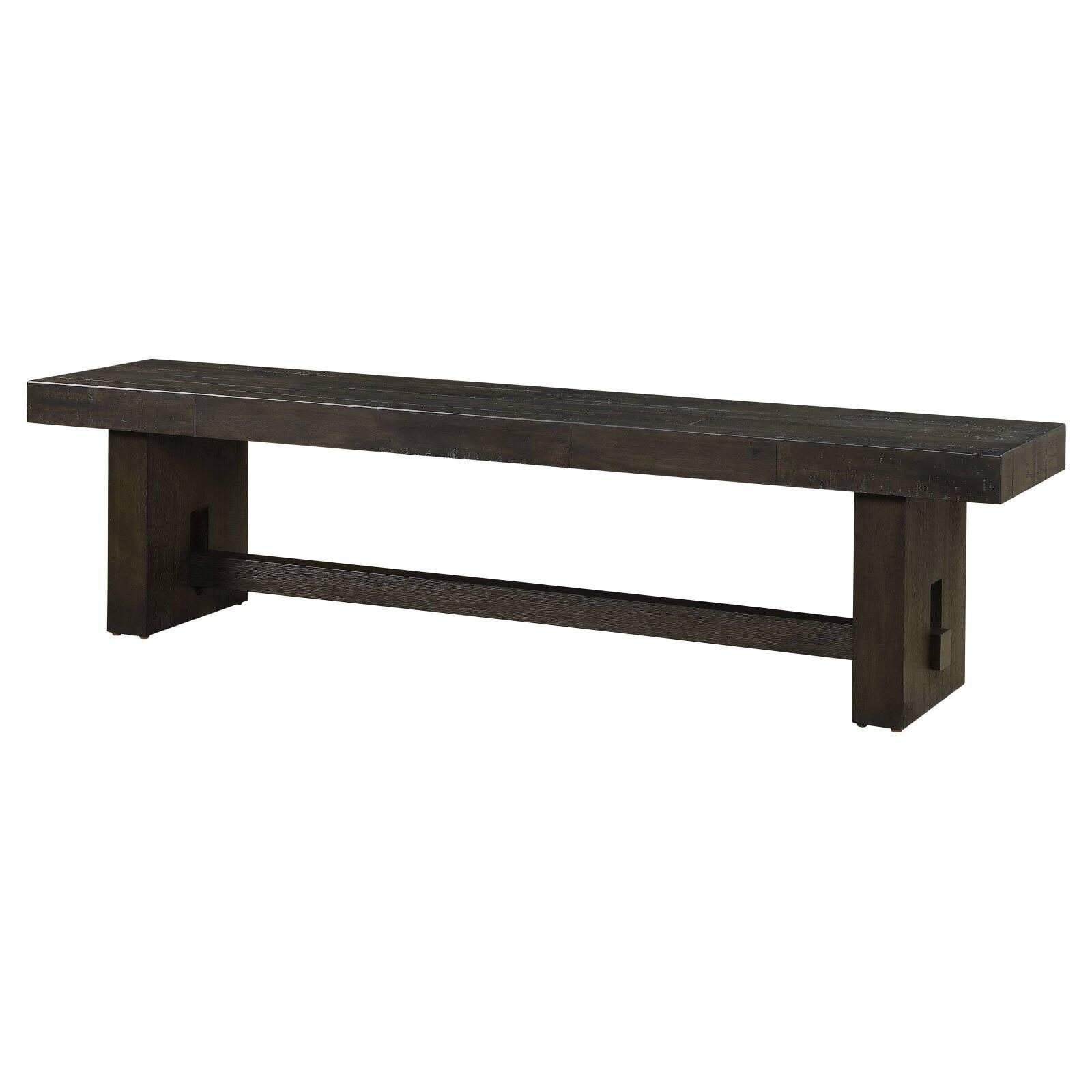 Haddie Distressed Walnut Wooden Dining Bench