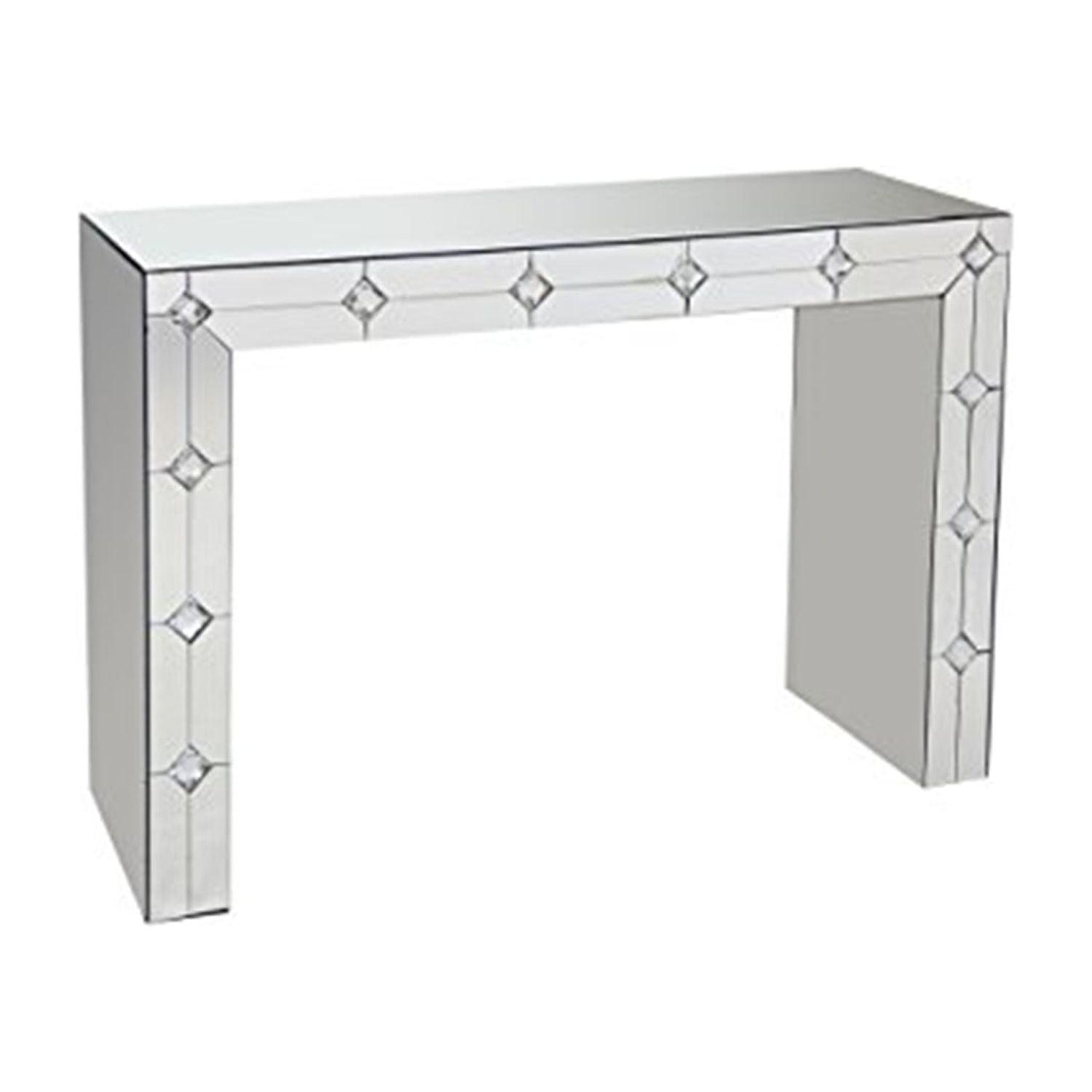 ACME Hessa Engineered Wood Console Table in Mirrored & Faux Rhinestone
