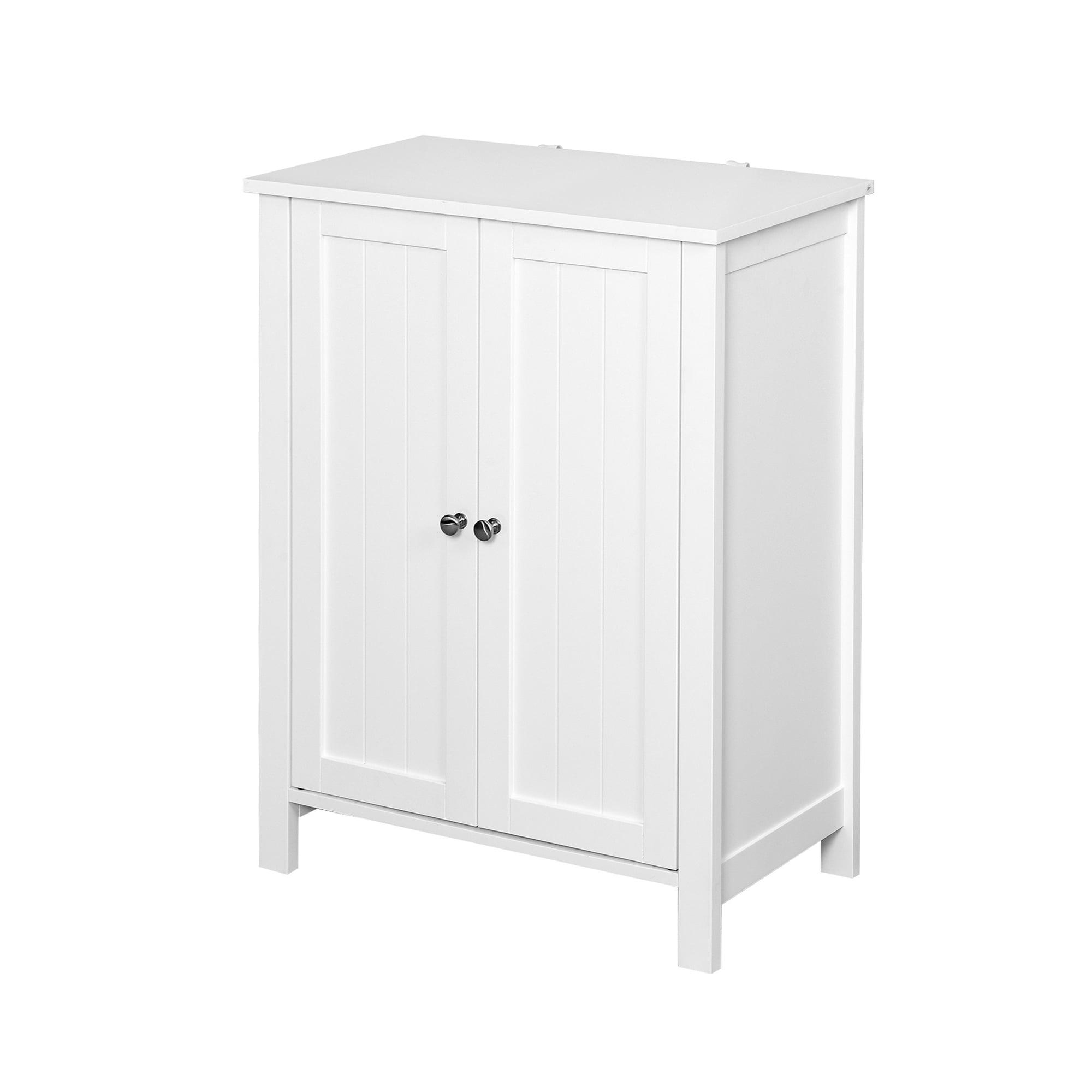 White MDF Living Room Cabinet with Adjustable Shelving