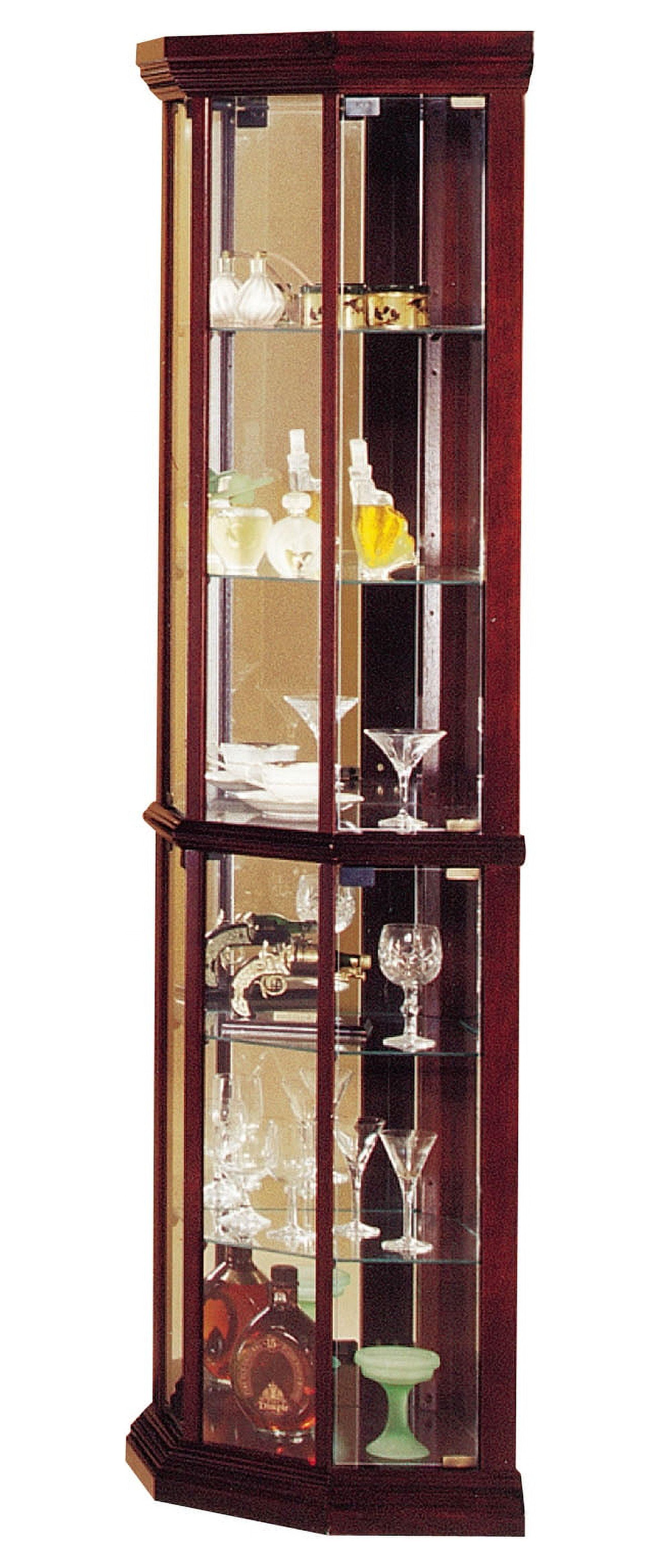 ACME Huxley Corner Curio Cabinet in Cherry