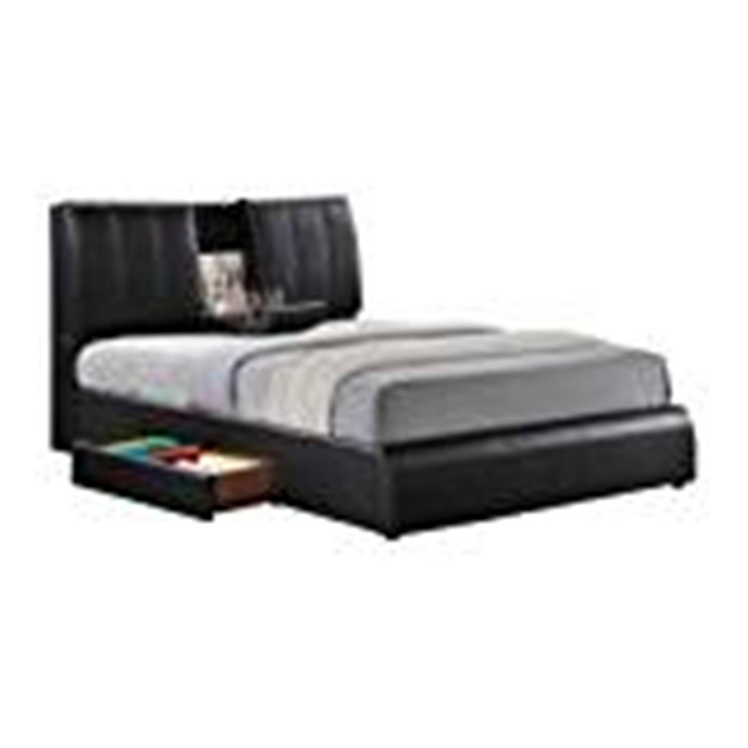 Acme Furniture King Kofi Bed Black Synthetic Leather