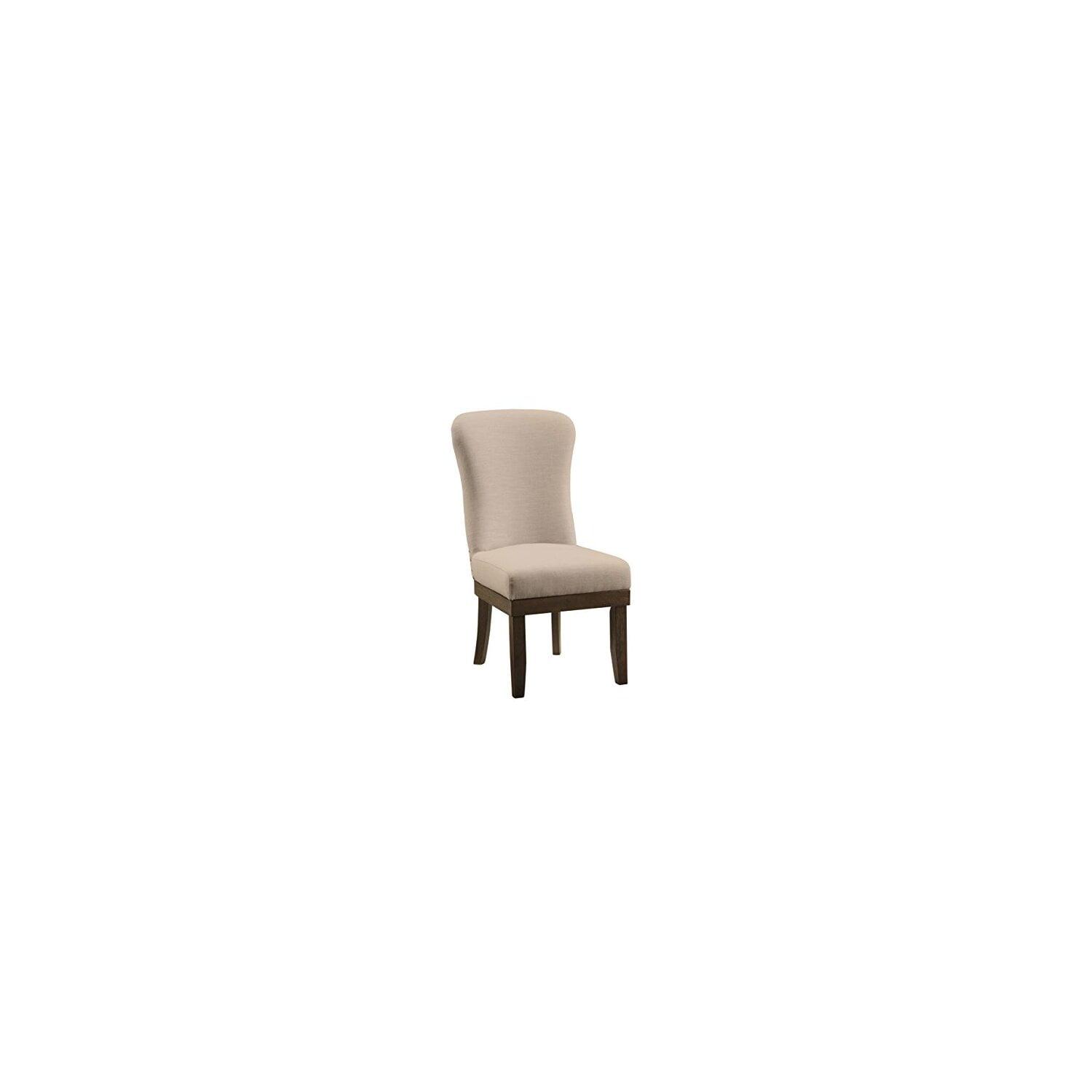 Elevated Parsons Linen Upholstered Side Chair in Beige