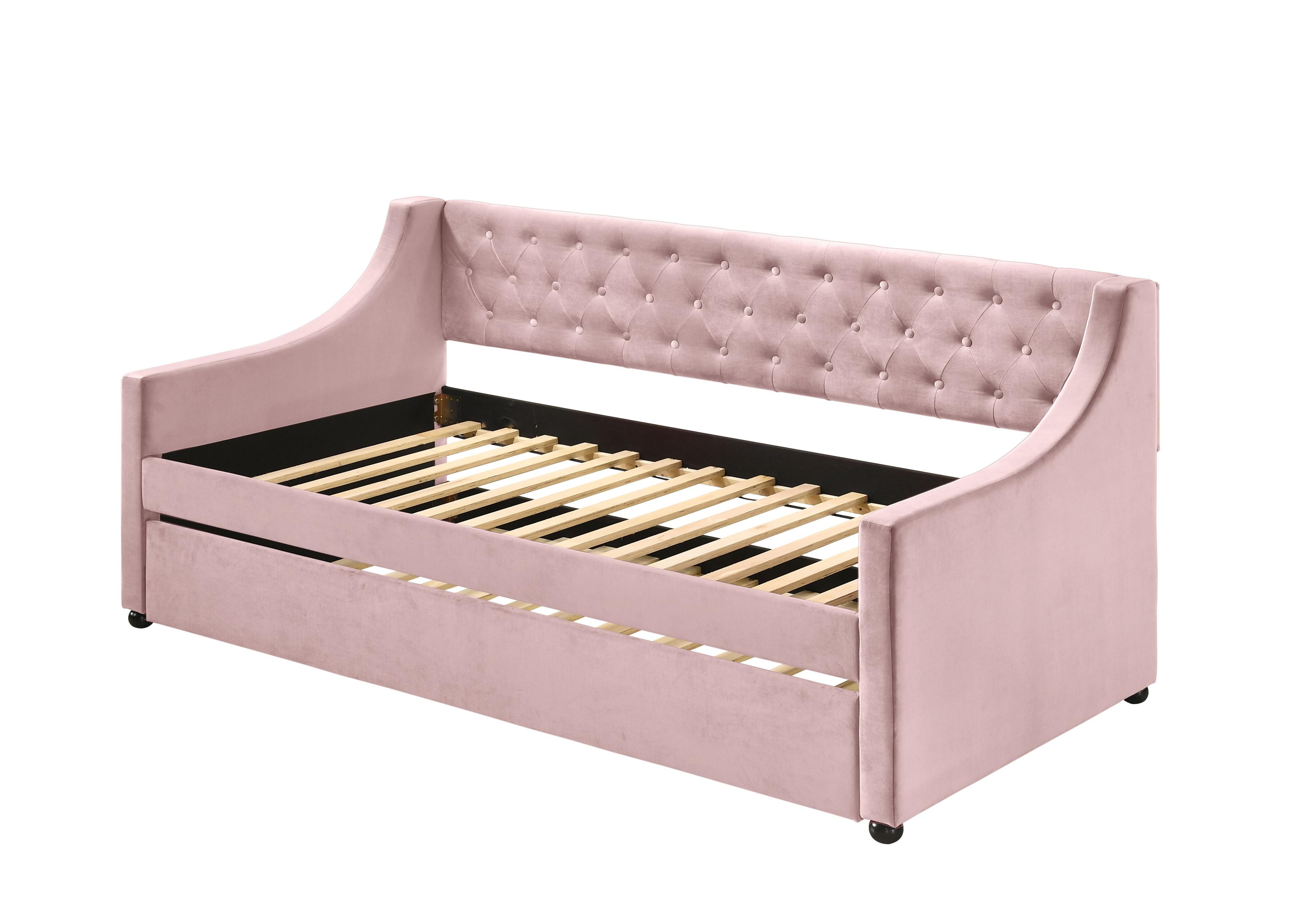 Acme Furniture Twin/Full Lianna Bed Pink Velvet