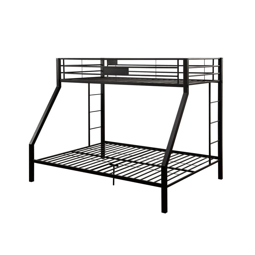ACME Limbra Twin XL/Queen Bunk Bed Frame w/ Ladders & Guardrail, Black Sand