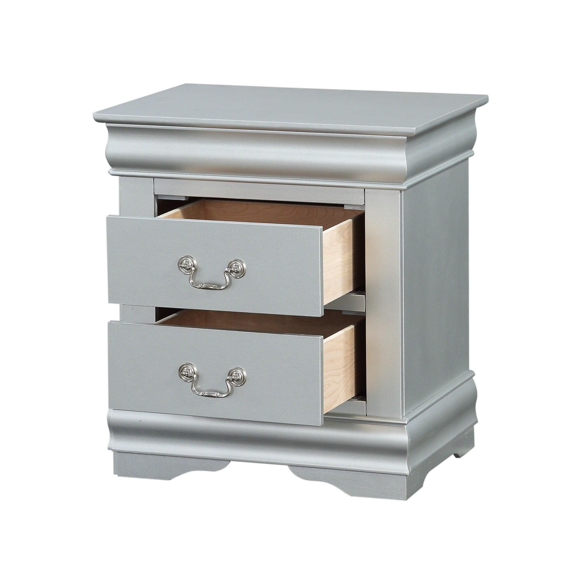 ACME Louis Philippe Nightstand in Cherry 23753 Silver