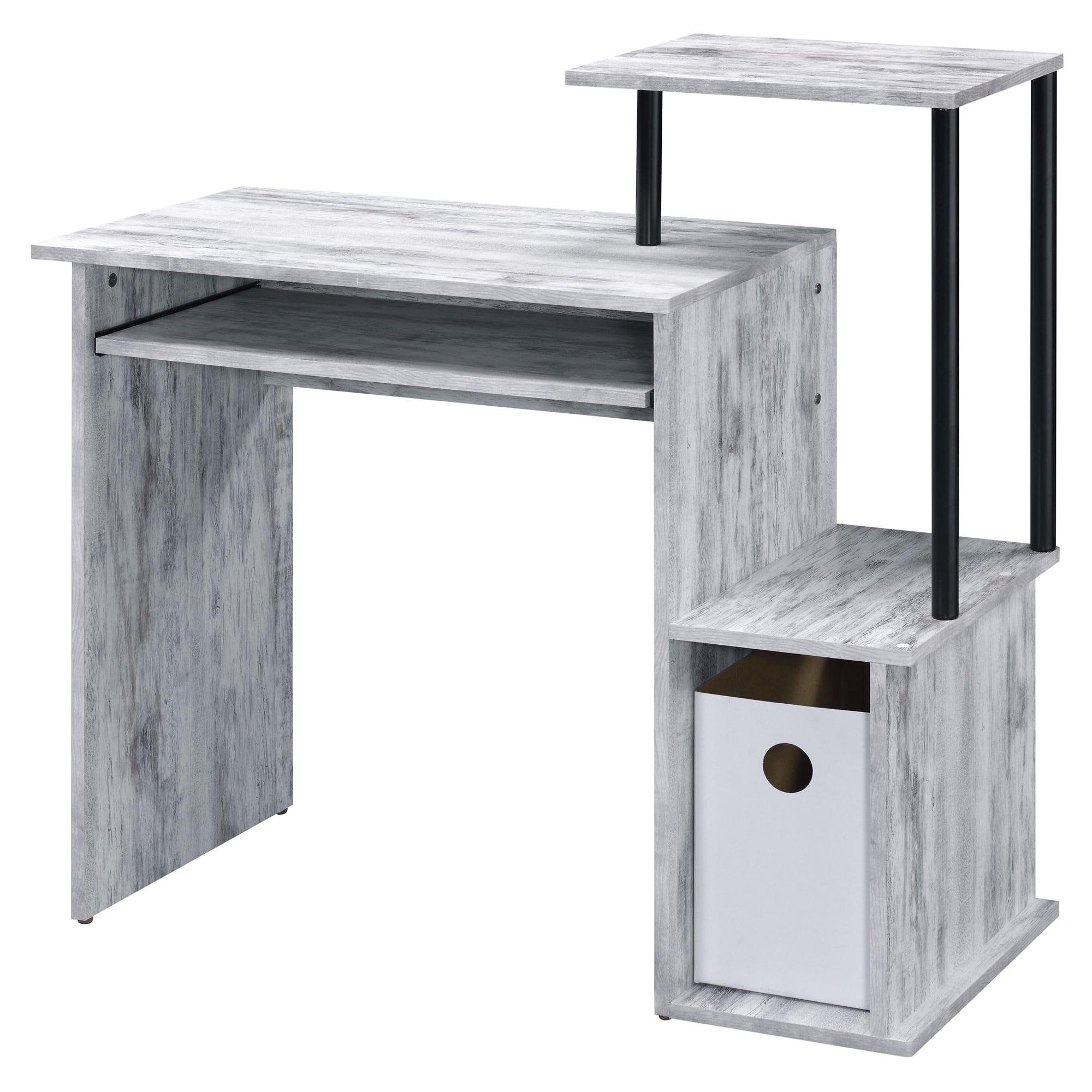 ACME Lyphre Computer Desk in Antique White and Black