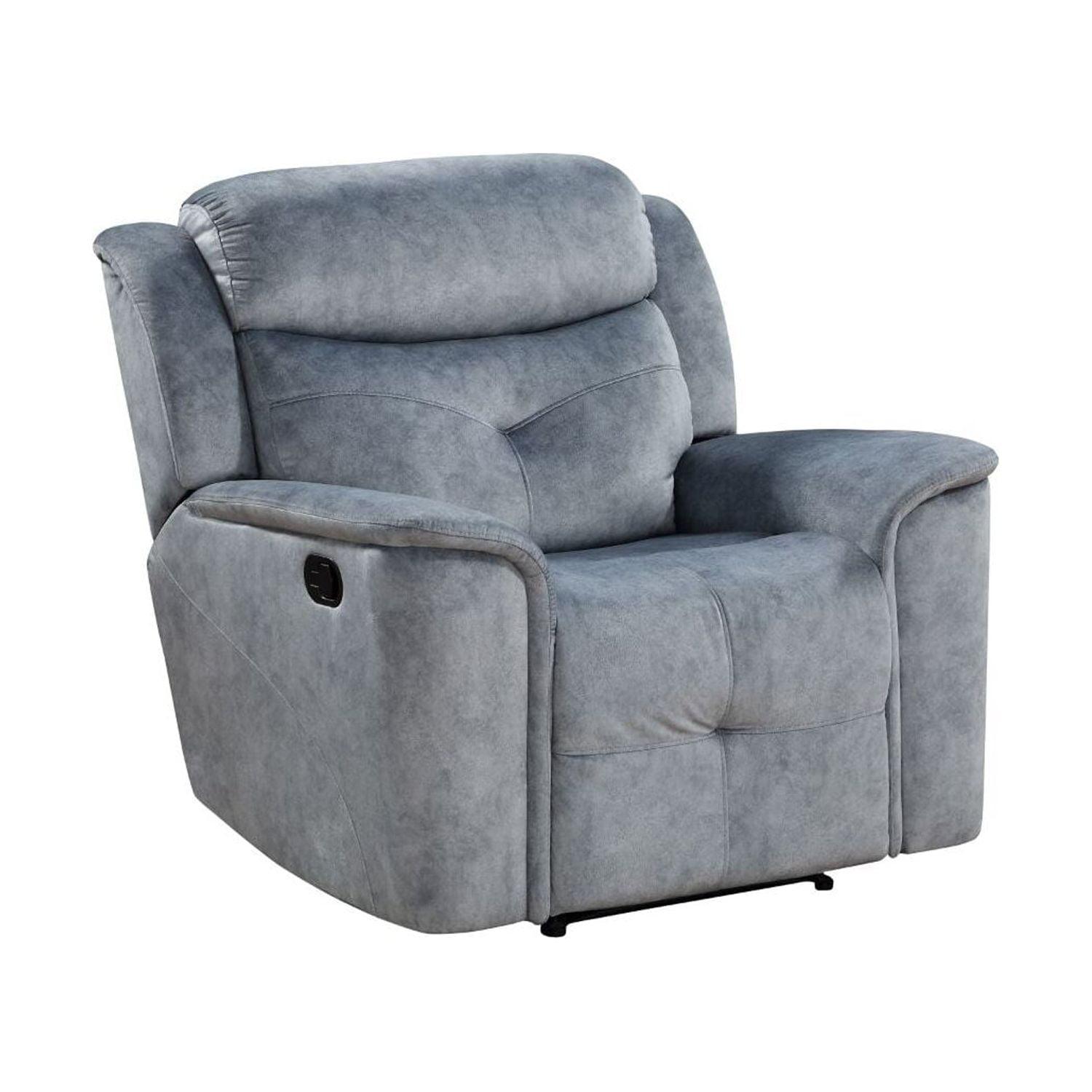 Mariana Gray Fabric Recliner with Wood Frame