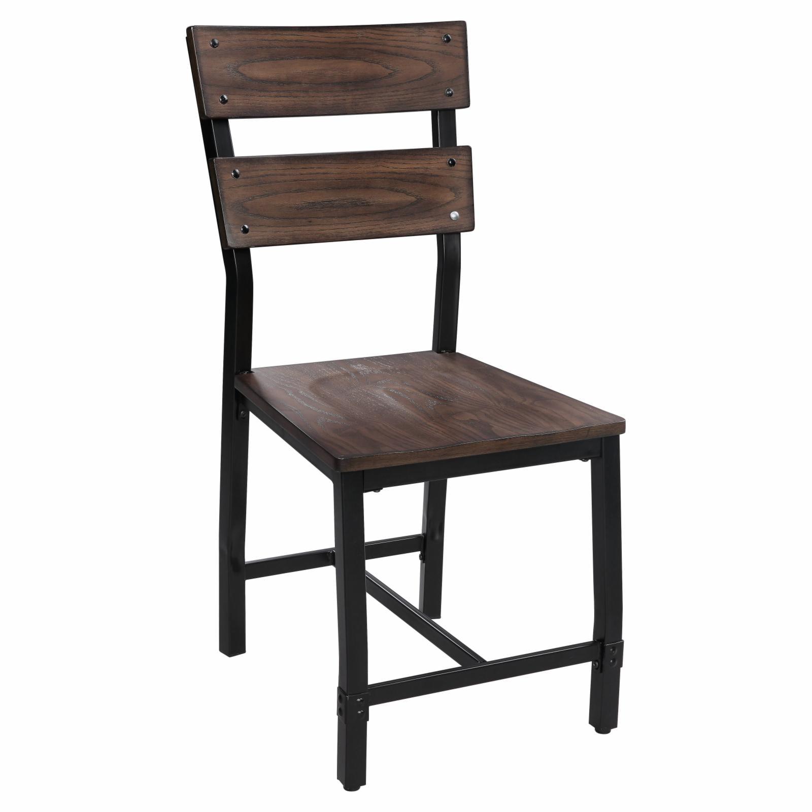 Mariatu High Back Ladderback Black Wood and Metal Side Chair