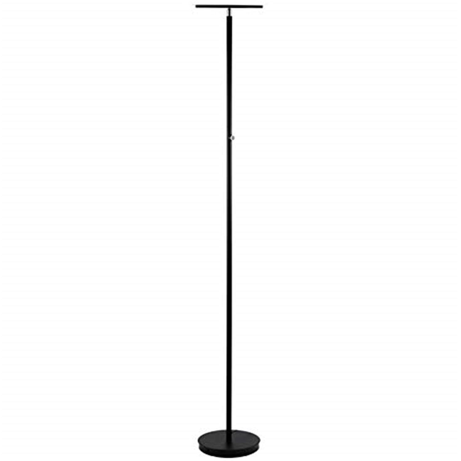 Adjustable Black Metal Torchiere Floor Lamp with 4-Level Touch