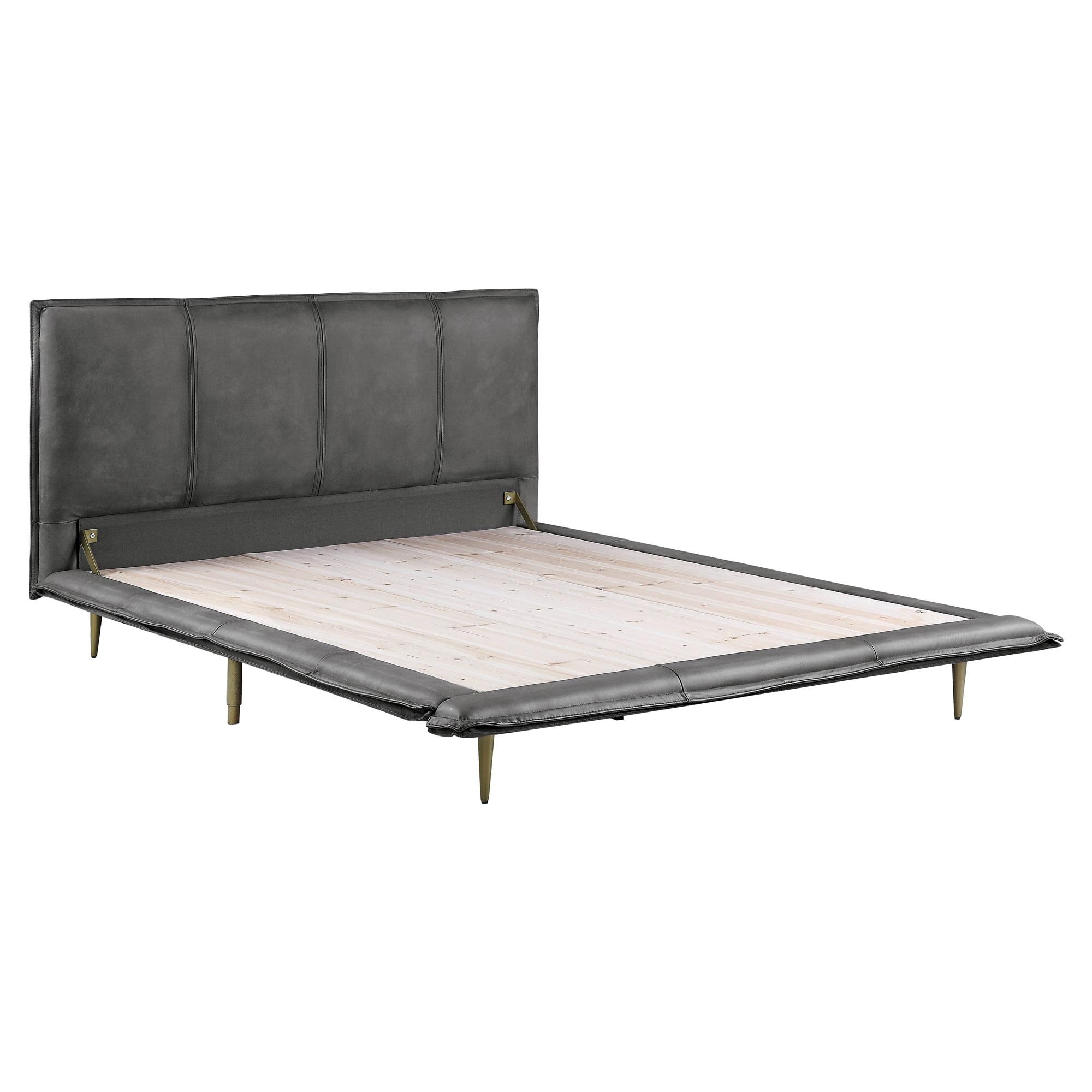 Helios Leather Upholstered Platform Bed