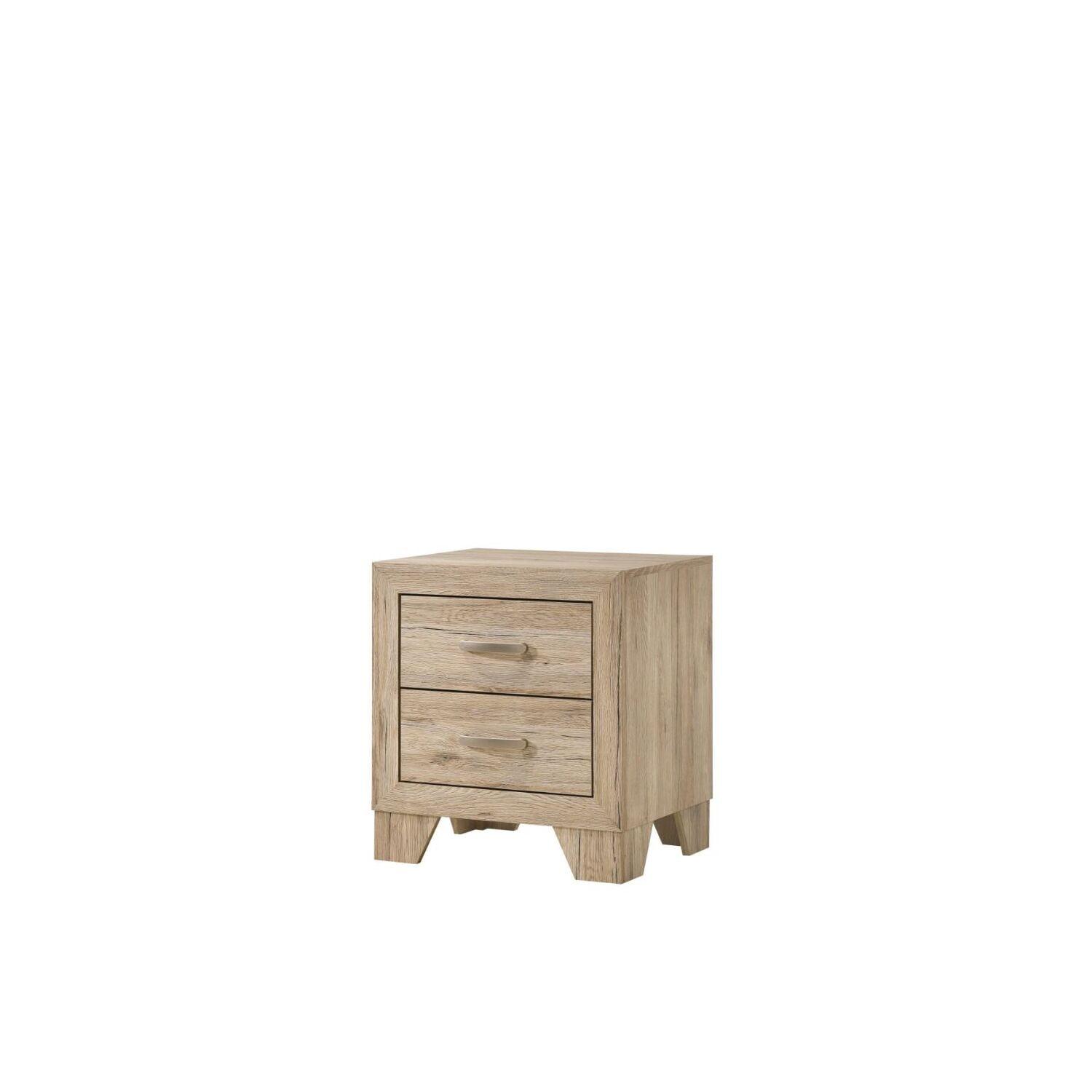 22" Miquell Nightstand Natural - Acme Furniture: Wood Composite, 24" High, Drawer Storage, Assembly Required