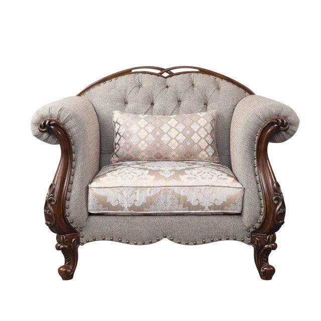 48" Miyeon Fabric Chair Cherry - Acme Furniture